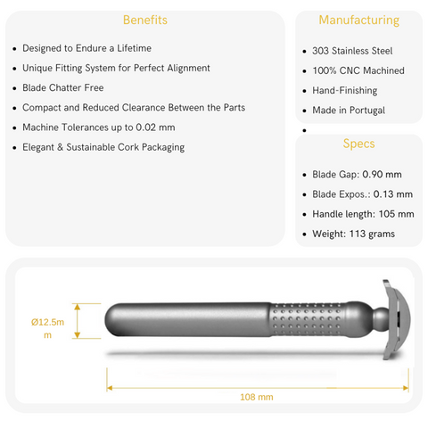 Tatara Masamune Nodachi Open Comb Stainless Steel Safety Razor