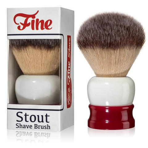 Fine 24mm 'Stout' Red/White Synthetic Shaving Brush - Shaving Station