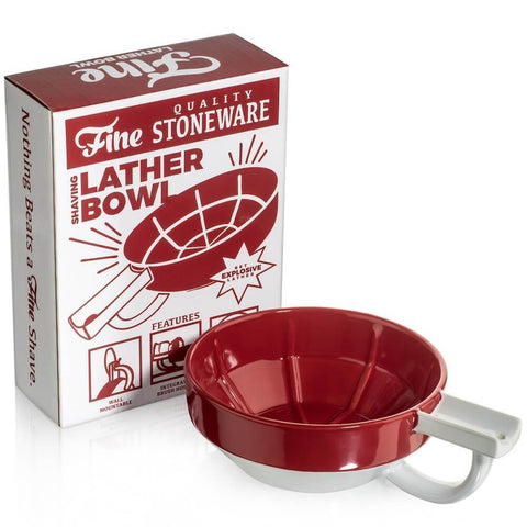 Fine Red & White Lather Bowl - Shaving Station